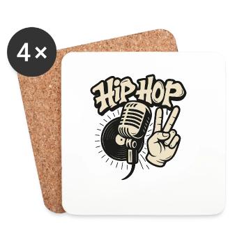 Hip Hop Mikrofon Premium Design - Untersetzer (4er-Set) - Weiß - Vorne