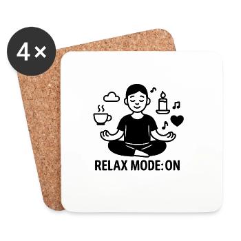 Méditation de relaxation avec design relaxant - Dessous de verre (lot de 4) - blanc - Devant