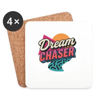 Retro 80er Inspired Dream Chaser Design - Untersetzer (4er-Set) - Weiß - Vorne