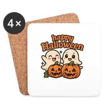 Fantômes mignons Halloween Design - Dessous de verre (lot de 4) - blanc - Devant