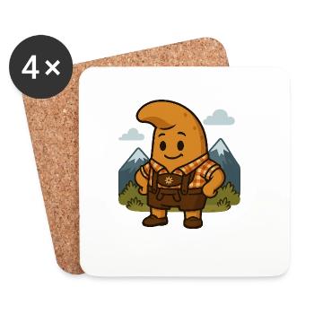 Croissants Lederhosen - Dessous de verre (lot de 4) - blanc - Devant