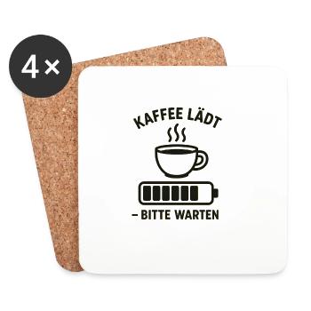 Kaffee lädt – bitte warten - Untersetzer (4er-Set) - Weiß - Vorne