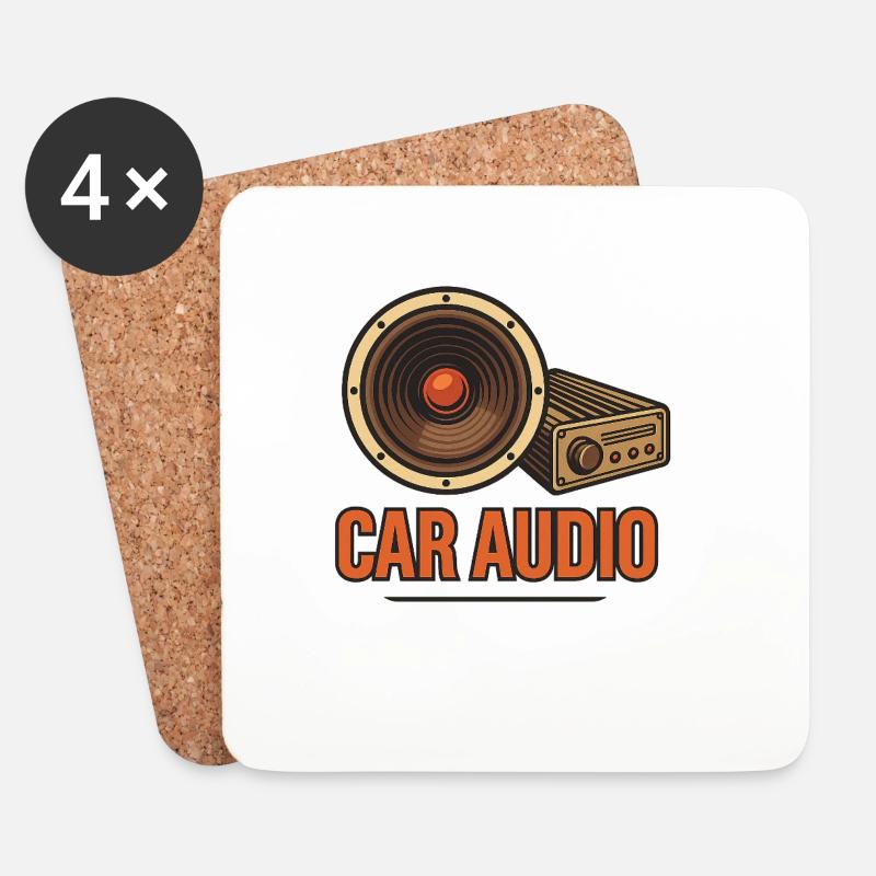 Car-Audio-Konzept - Untersetzer (4er-Set) - Weiß