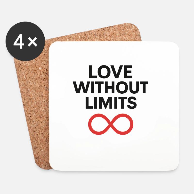 Liebe ohne Grenzen Infinity Design - Untersetzer (4er-Set) - Weiß