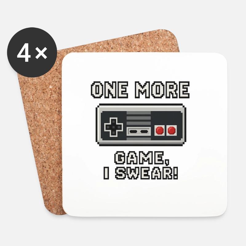 Retro Gaming Zitat Design - Untersetzer (4er-Set) - Weiß