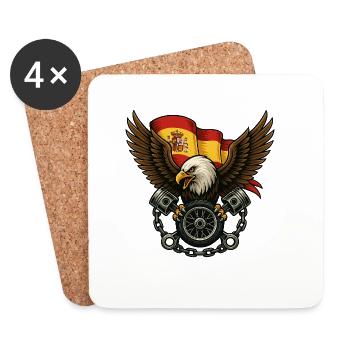 Eagle and Spanish flag in bold tattoo - Coasters (set of 4) - white - Front
