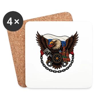 Eagle Rider – Kraft und Spirit - Untersetzer (4er-Set) - Weiß - Vorne
