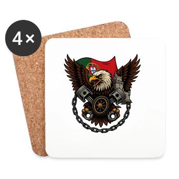 Eagle Rider – Wild Biker Spirit - Dessous de verre (lot de 4) - blanc - Devant