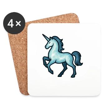 Soul Animal and Guardian Being: Unicorn - Coasters (set of 4) - white - Front