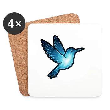 Soul Animal and Guardian Being: Hummingbird - Coasters (set of 4) - white - Front