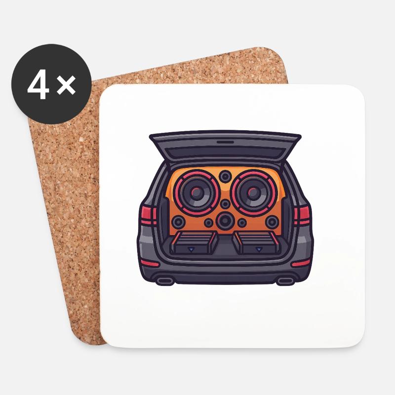 Car-HiFi-Design - Untersetzer (4er-Set) - Weiß