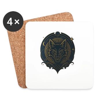 Avi Collection - Royal Wolf Emblem - Untersetzer (4er-Set) - Weiß - Vorne