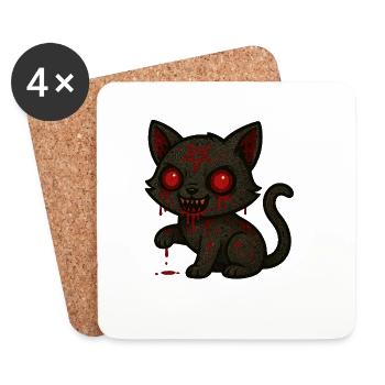 Dark Cat Occult - Coasters (set of 4) - white - Front