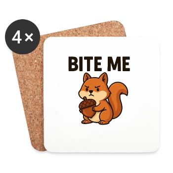 Artsy Squirrel with Bold Message - Untersetzer (4er-Set) - Weiß - Vorne