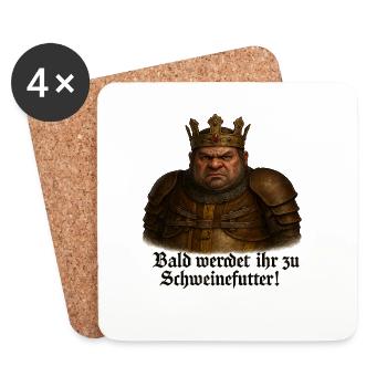 Stronghold Crusader – Le cochon - Dessous de verre (lot de 4) - blanc - Devant