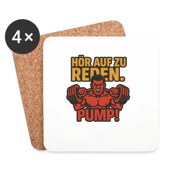 Motivierender Fitness-Print mit Kraftvollem Motiv - Untersetzer (4er-Set) - Weiß - Vorne