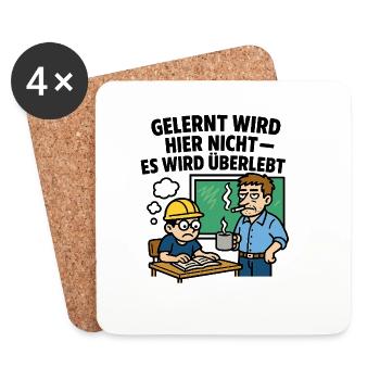 Lehrer Schüler Witziger Spruch Ironie Humor Lustig - Untersetzer (4er-Set) - Weiß - Vorne