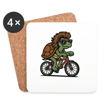 Bike Turtle - Coasters (set of 4) - white - Front