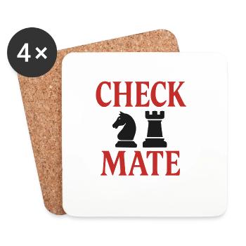 Motif de motif pour les amateurs d'échecs - Dessous de verre (lot de 4) - blanc - Devant