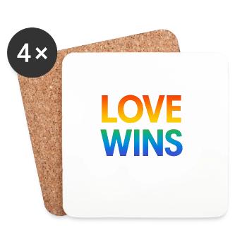 Pride Regenbogen Liebe Gleichheit Vielfalt Queer - Untersetzer (4er-Set) - Weiß - Vorne