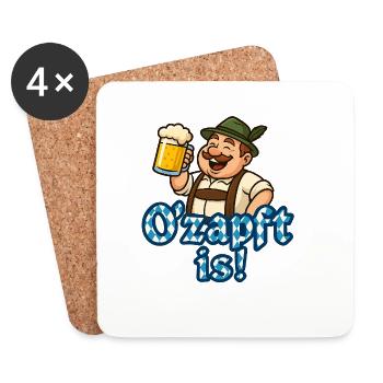 O’zapft c’est Volksfest, Lustiges Bayern & Bier Shirt - Dessous de verre (lot de 4) - blanc - Devant
