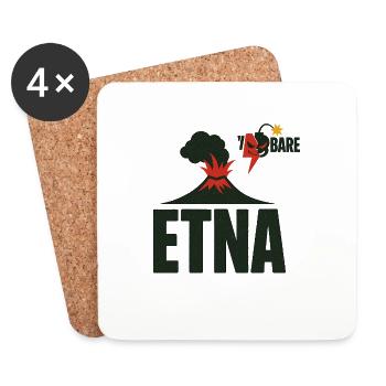 Ätna Eruption Grafik T-Shirt - Untersetzer (4er-Set) - Weiß - Vorne