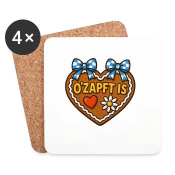 O ZAPFT IS - Dessous de verre (lot de 4) - blanc - Devant