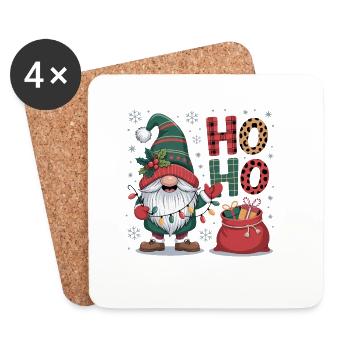 Weihnachtsmann Wichtel - Untersetzer (4er-Set) - Weiß - Vorne