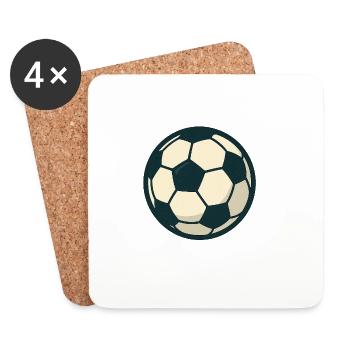 Retro Soccer Ball Illustration - Coasters (set of 4) - white - Front