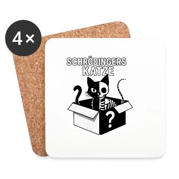 Schrödingers Katze Box-Design - Untersetzer (4er-Set) - Weiß - Vorne