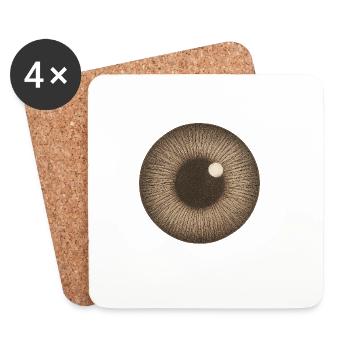 Brown Iris Closeup - Coasters (set of 4) - white - Front
