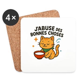 Zen-Katze genießt die guten Dinge - Untersetzer (4er-Set) - Weiß - Vorne