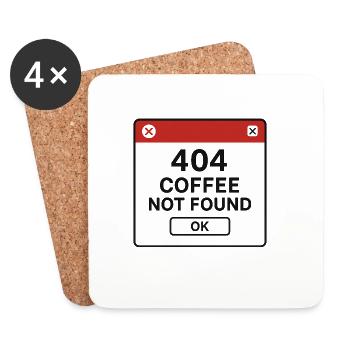 404 coffee not found - Untersetzer (4er-Set) - Weiß - Vorne