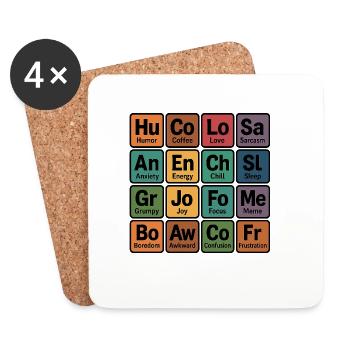 Colorful Emotion Squares - Coasters (set of 4) - white - Front