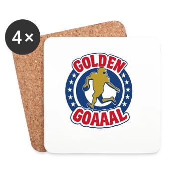 Golden Touchdown – Le football rencontre le GOAAAL - Dessous de verre (lot de 4) - blanc - Devant