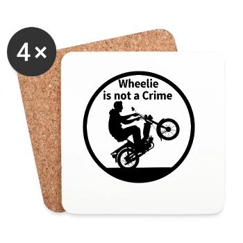 Wheelie is not a crime - Coasters (set of 4) - white - Front