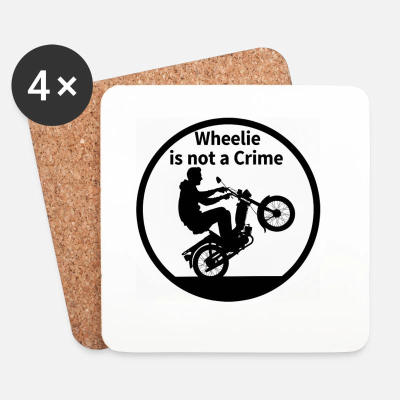Wheelie Ist Kein Verbrechen - Untersetzer (4er-Set) - Weiß