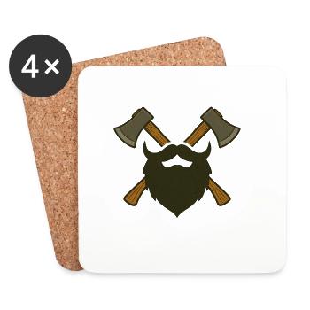 Lumberjack Beard and Axes – Lumberjack Design - Coasters (set of 4) - white - Front