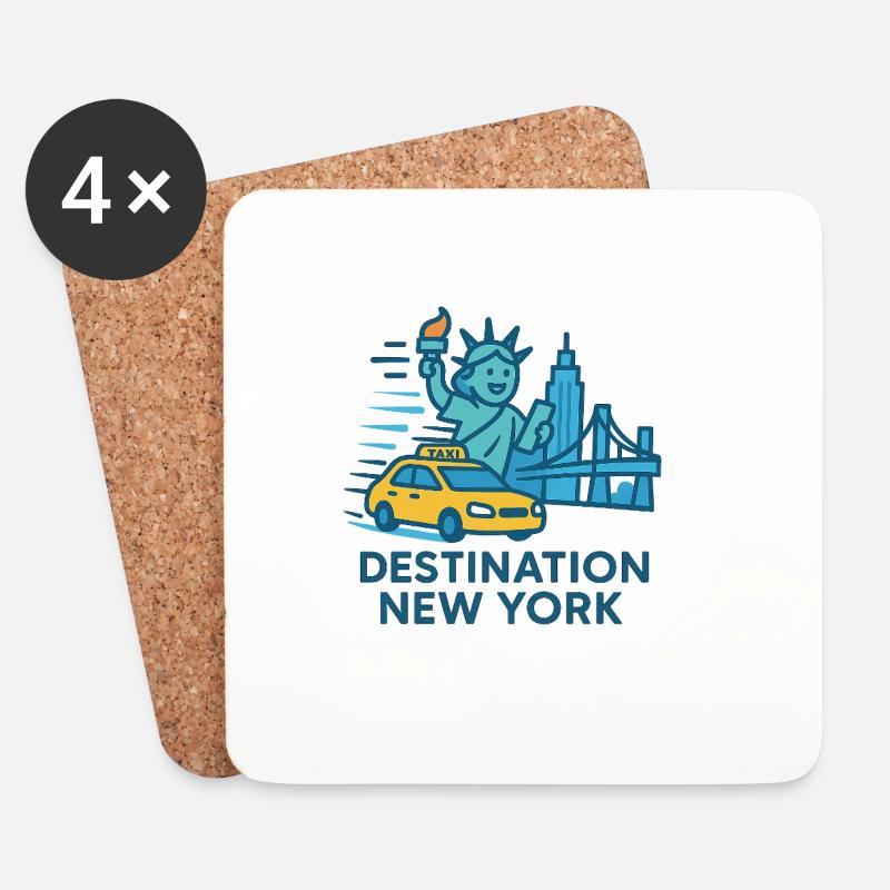 Reiseziel New York - Untersetzer (4er-Set) - Weiß