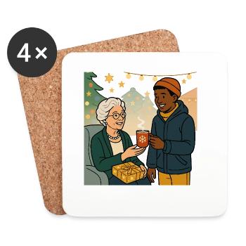 Oma Karin mit dem Enkel - Untersetzer (4er-Set) - Weiß - Vorne