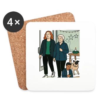 Faire du shopping avec mamie - Dessous de verre (lot de 4) - blanc - Devant
