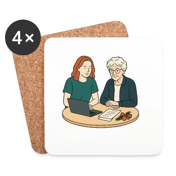 Oma Karin - Untersetzer (4er-Set) - Weiß - Vorne
