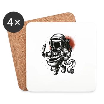 Astronaut in the toilet - Coasters (set of 4) - white - Front