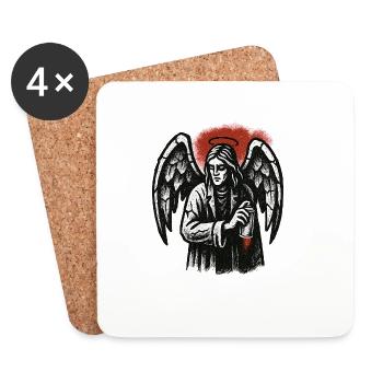 Ange avec l’intention de graffiti - Dessous de verre (lot de 4) - blanc - Devant
