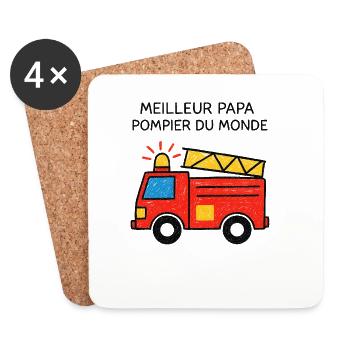 Best Firefighter Dad in the World - Coasters (set of 4) - white - Front