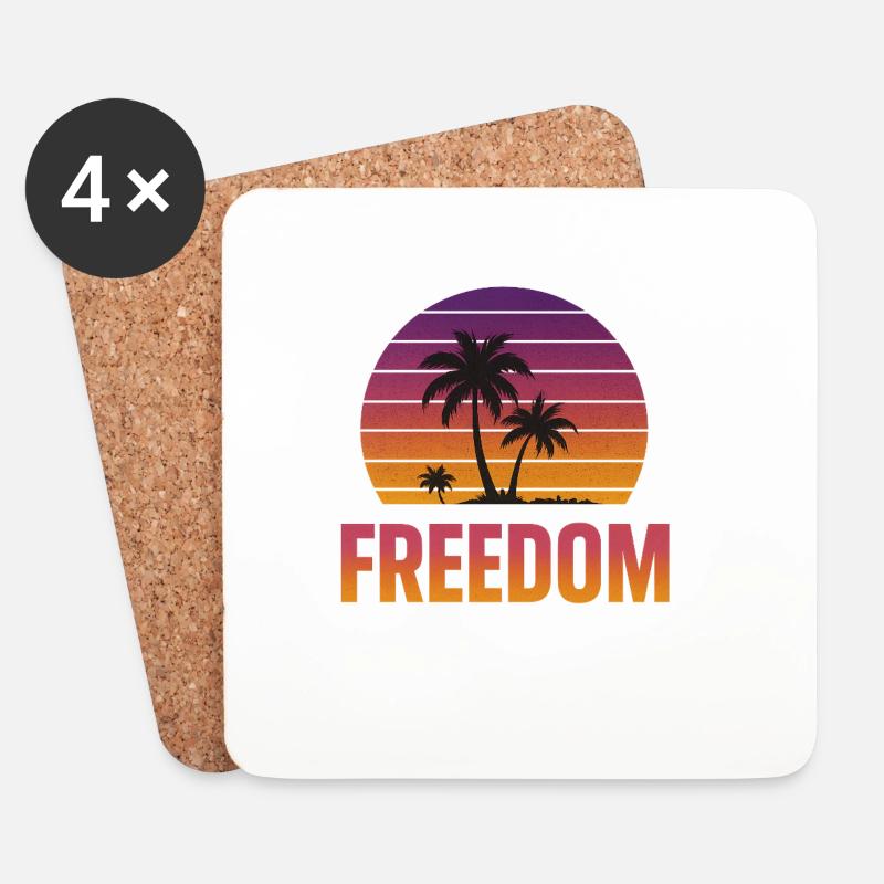 Freedom Sunset - Untersetzer (4er-Set) - Weiß