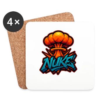 MICRO-ONDE!  - Explosion de graffitis | Design exclusif - Dessous de verre (lot de 4) - blanc - Devant