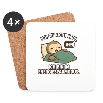 I'm Not Lazy – Power Saving Mode - Coasters (set of 4) - white - Front