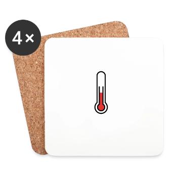 Thermomètre de fièvre | Icône de la médecine et de la santé - Dessous de verre (lot de 4) - blanc - Devant