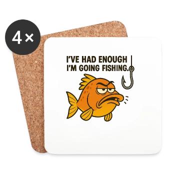 Nautic Design I've had enough! I'm Going Fishing - Coasters (set of 4) - white - Front